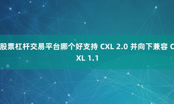 股票杠杆交易平台哪个好支持 CXL 2.0 并向下兼容 CXL 1.1