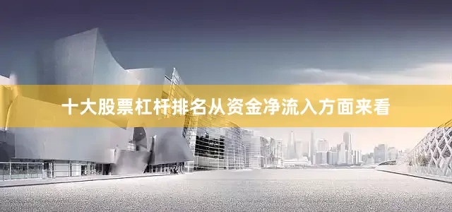 十大股票杠杆排名从资金净流入方面来看